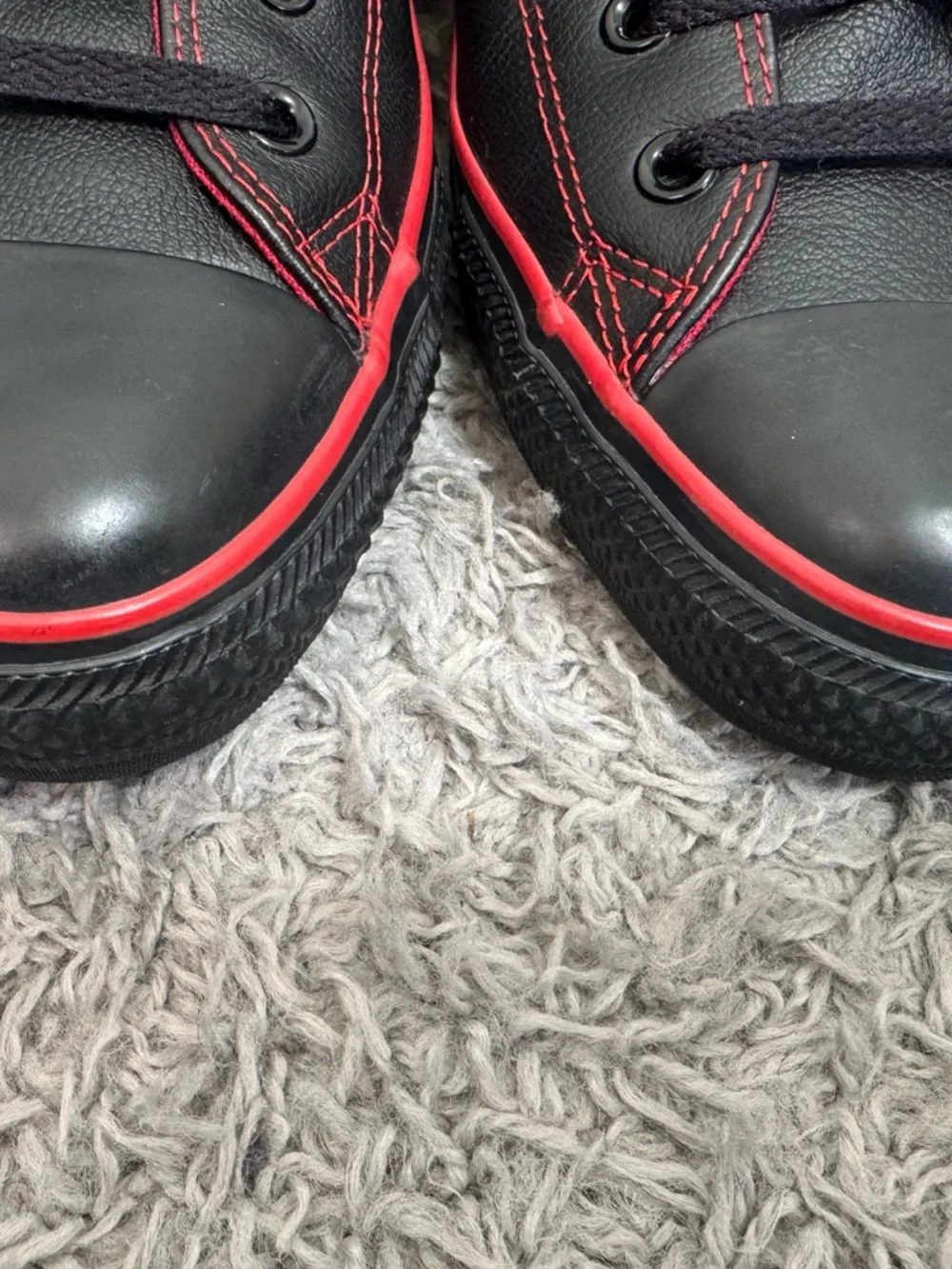 Converse Black High-Top Sneakers with Red Accents - Picture 6 of 11